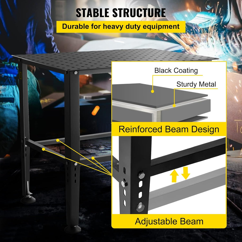 36" x 24" Adjustable Carbon Steel Welding Table U29061
