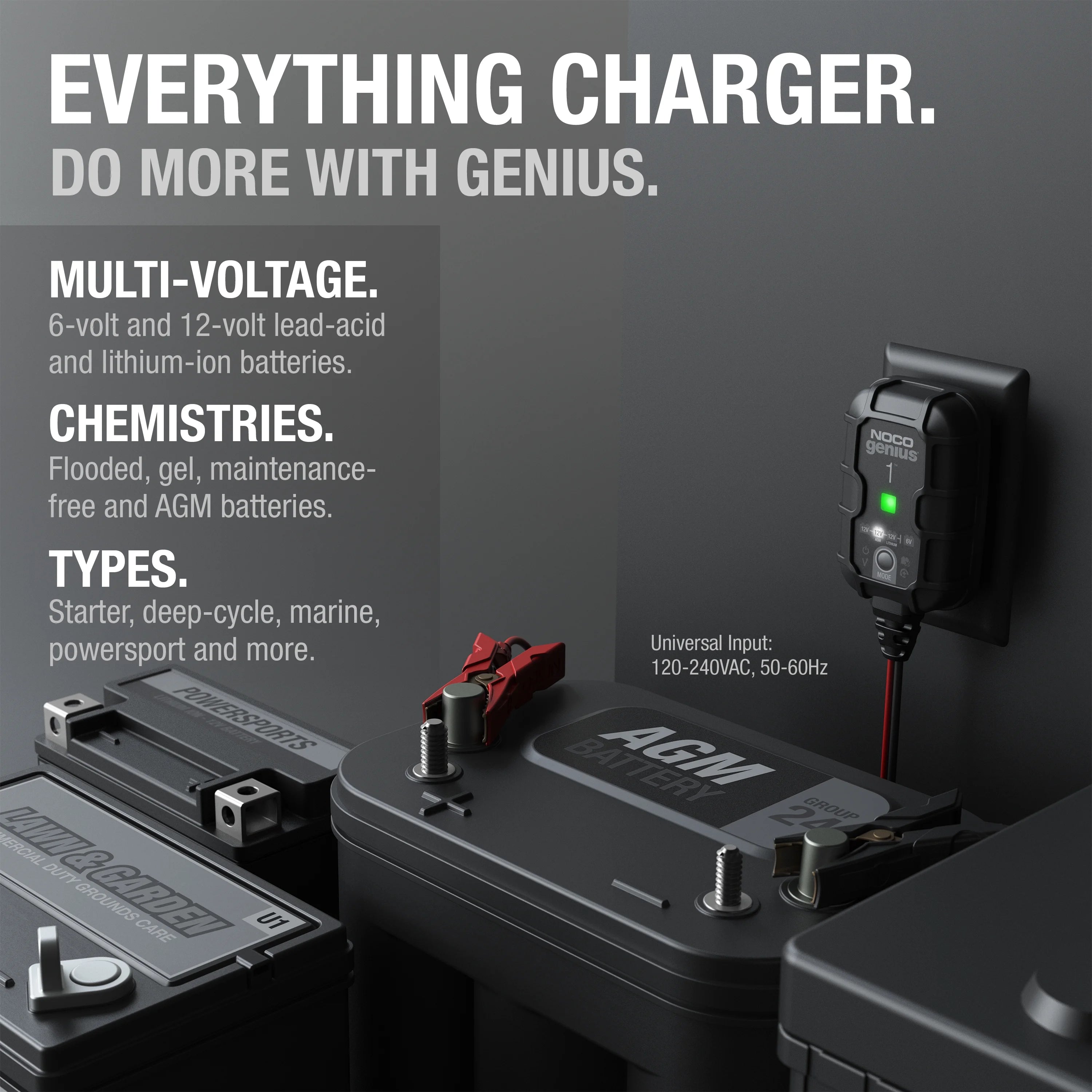 6V/12V 1A Smart Battery Charger and Maintainer O881390