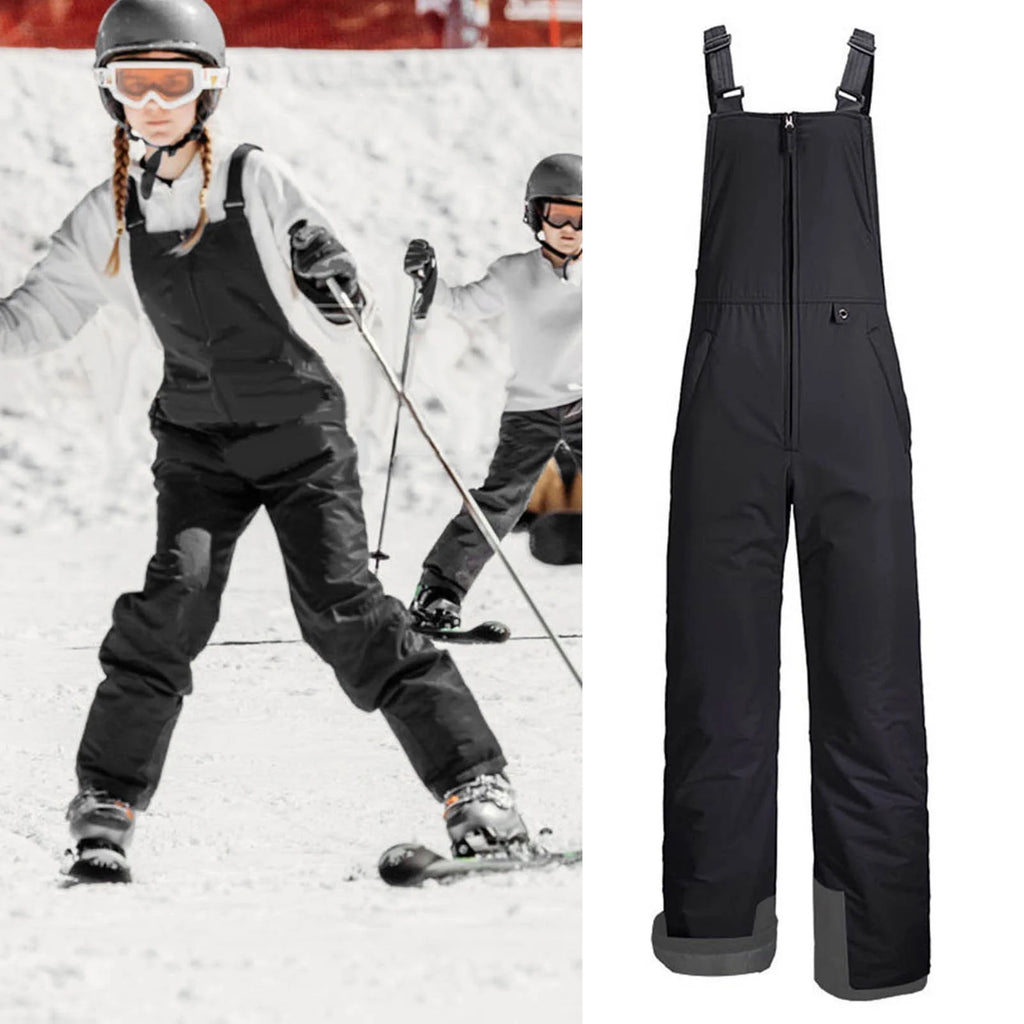 Kids Waterproof Snow Ski Bibs Overalls Long Bib Pants Insulated Ski Pants D2403