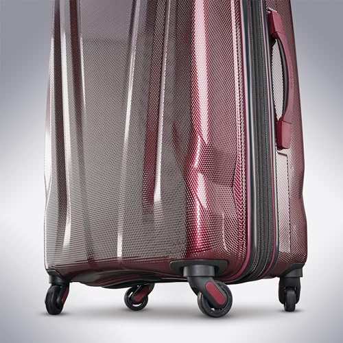 3 Piece Hard-Shell Luggage Set with Carry-On, Medium, and Large Suitcase, Aubergine R242