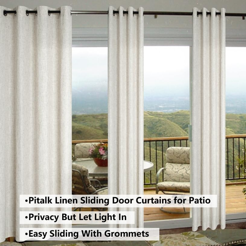 Grommet Linen Blended Sheer Curtains Z972788