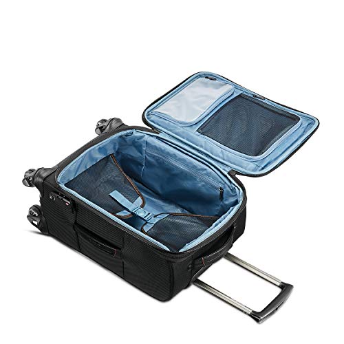 Black Carry-On 21-Inch Expandable Softside Luggage with Spinner Wheels D7676