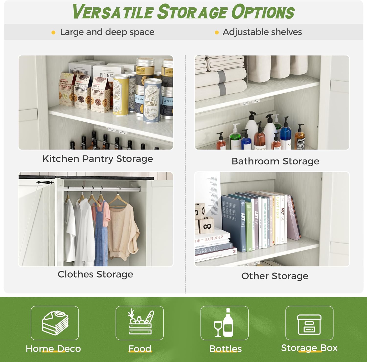 White 72" Wardrobe Closet with Doors E61020