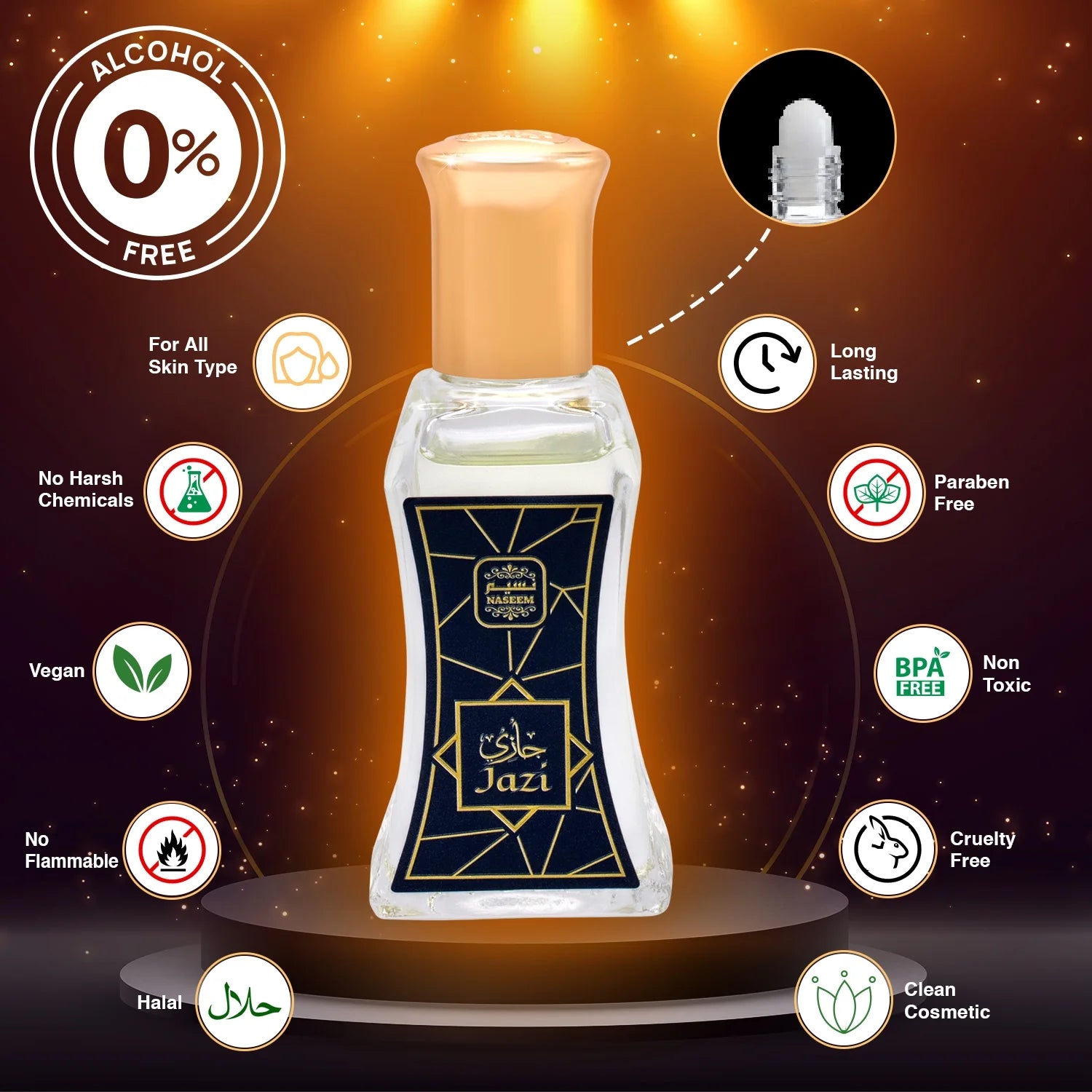 Non Alcoholic Fruity Sandalwood Musk Unisex Perfume Oil K8685