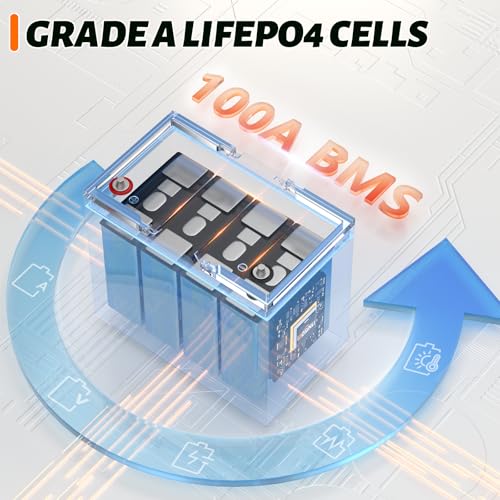 12V 100Ah Group 24 LiFePO4 Battery with 100A BMS Y817984