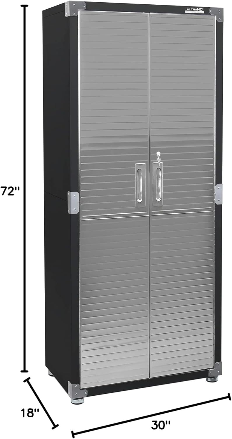 Solid Steel Lockable Metal Storage Cabinet with Adjustable Shelves, 30" W x 18" D x 72" H, Graphite C482