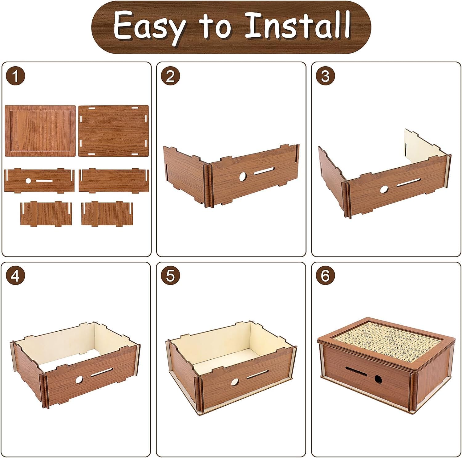 Wooden Savings Box with Coin Counter A4817