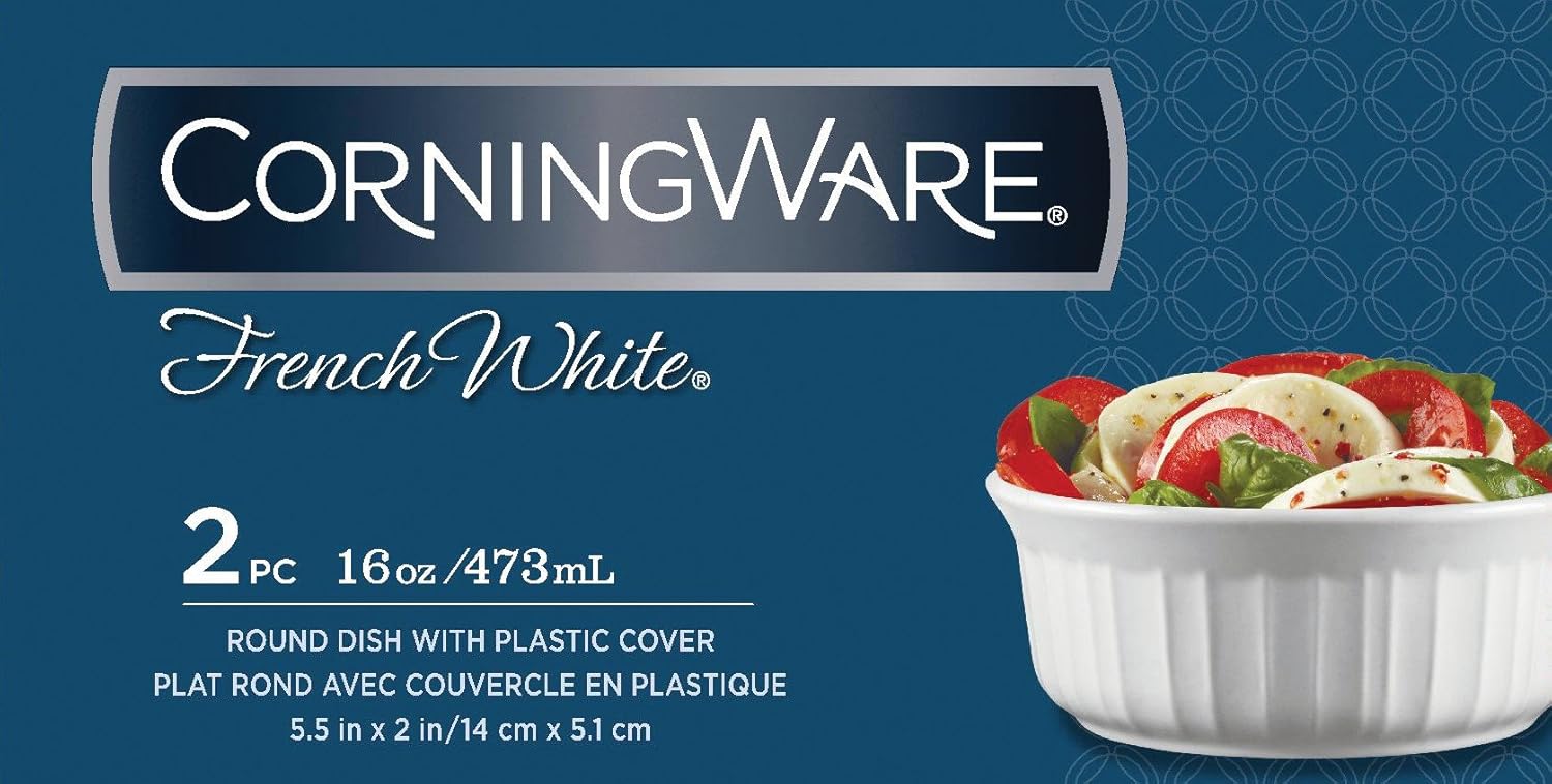 16-Ounce Round Dish with Plastic Cover, Pack of 2 A681125