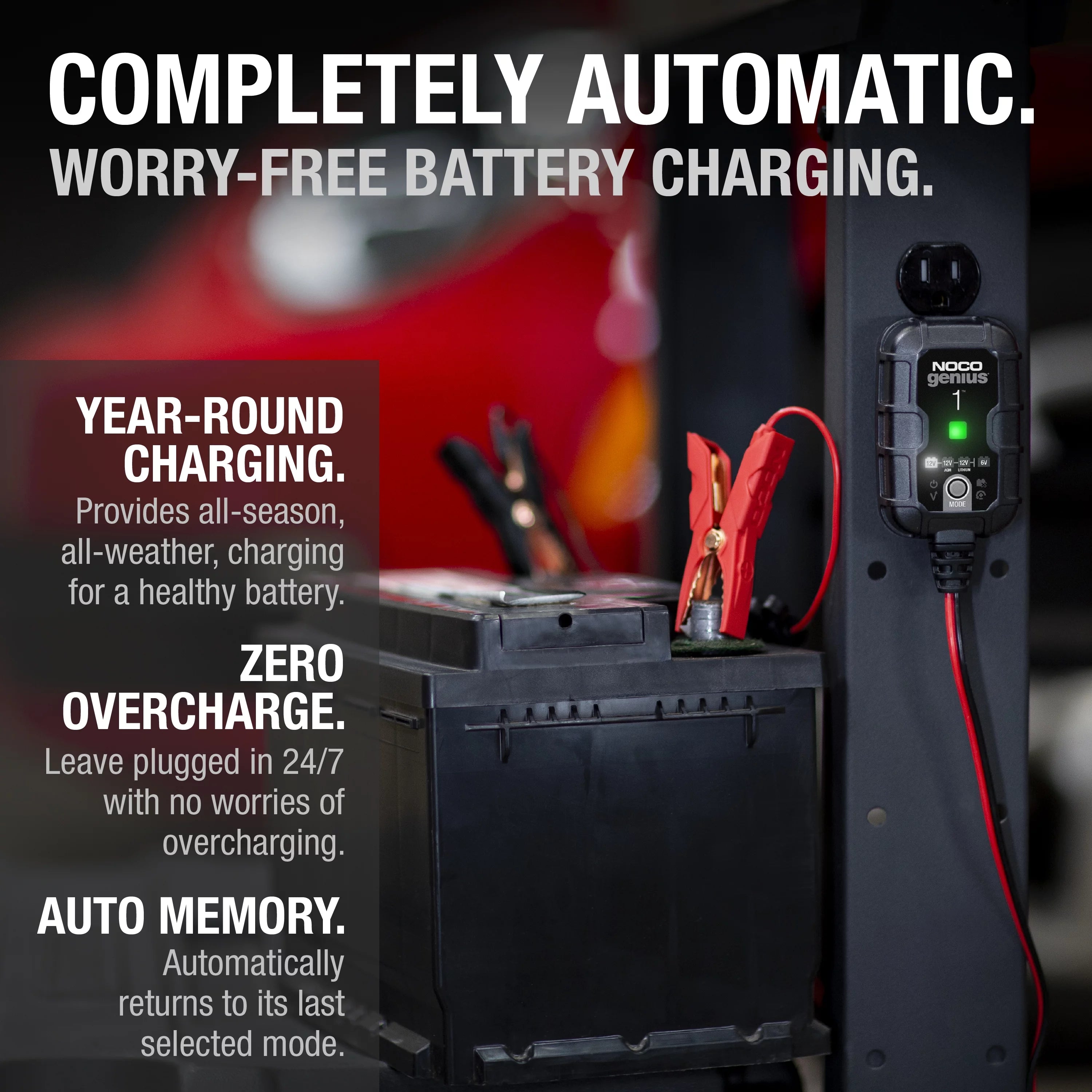 6V/12V 1A Smart Battery Charger and Maintainer O881390