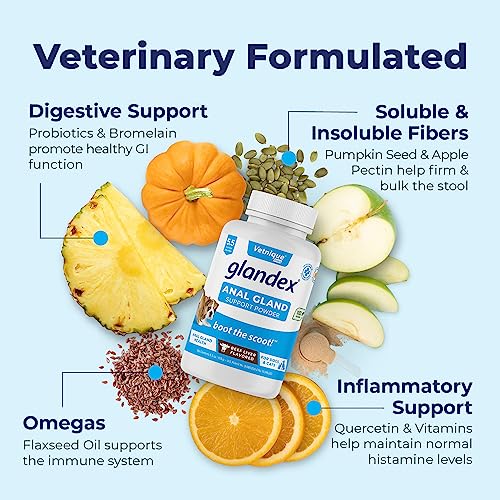 Vegan Powder Anal Gland Fiber Supplement 2.5oz with Pumpkin & Digestive Enzymes U182649