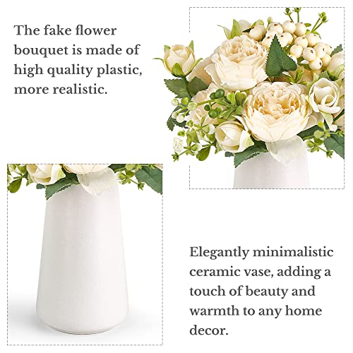 Small Artificial Flowers in Ceramic Vase Silk Flower Arrangements X9867