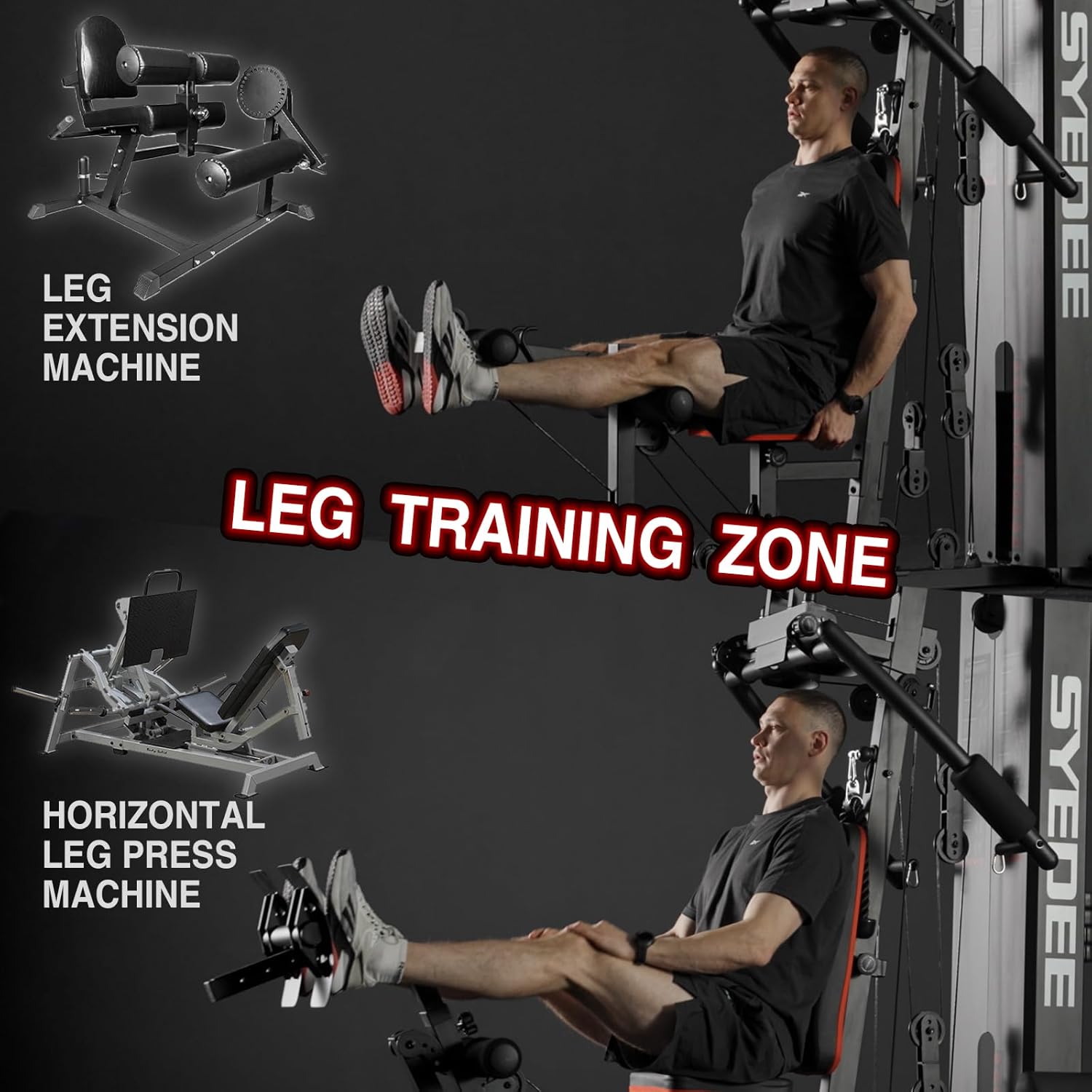 Multifunctional Home Gym Equipment with 150LBS Weight Stack F76327