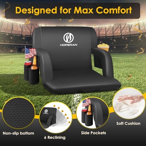 Half-fold Portable Bleacher Seat with Back Support and Cushion H189632