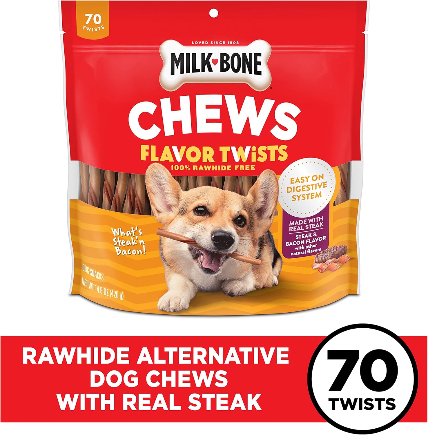 Rawhide Free Dog Chews, Bag of 70 X849384