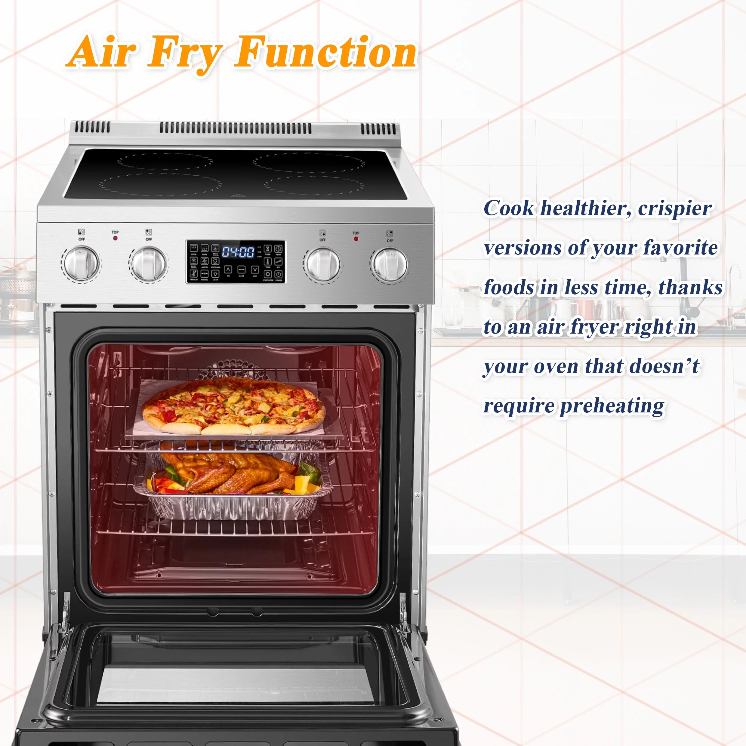 24 inch 2.9 Cu.ft Freestanding Electric Range with Convection Oven F4227