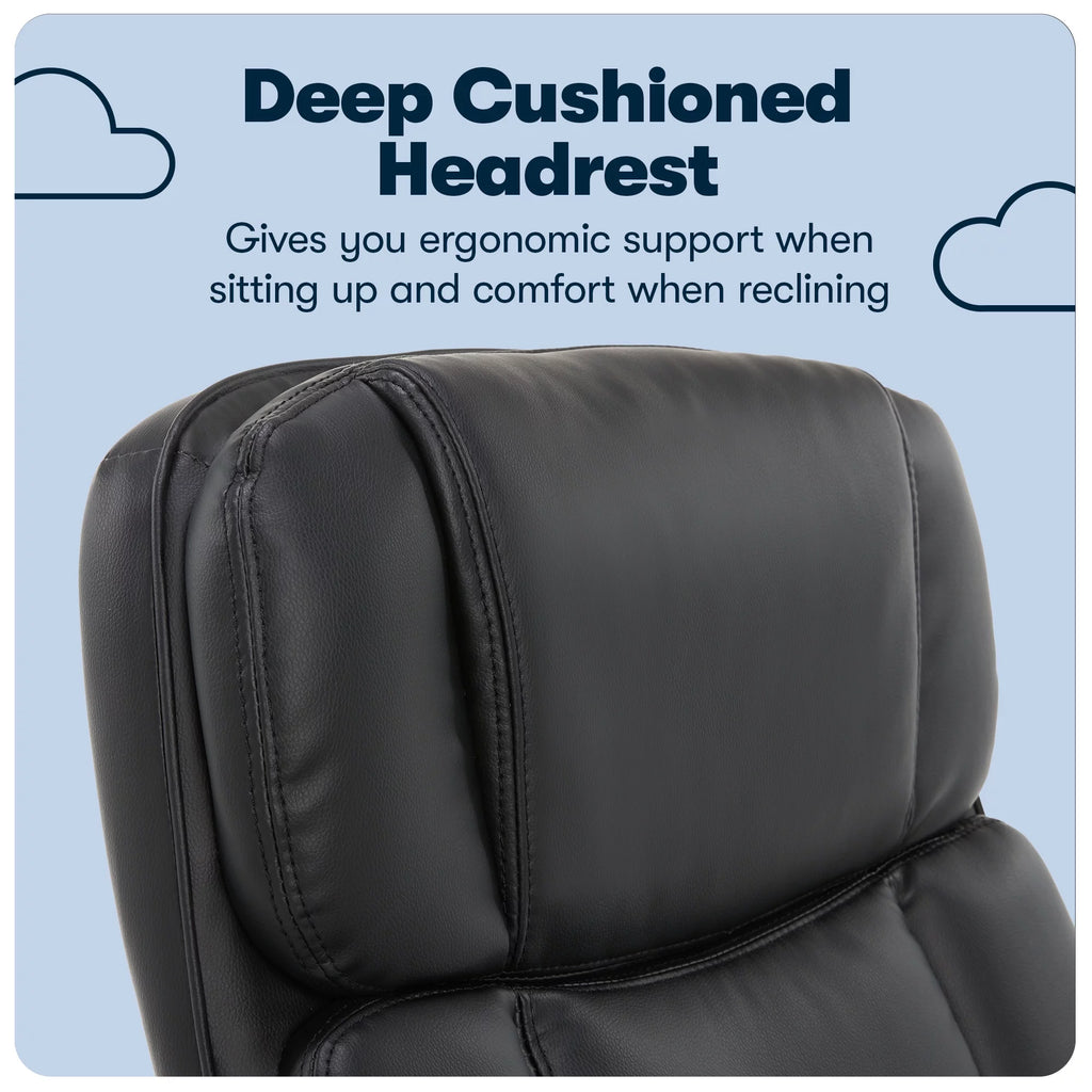 Black Faux Leather Executive Office Chair F9104