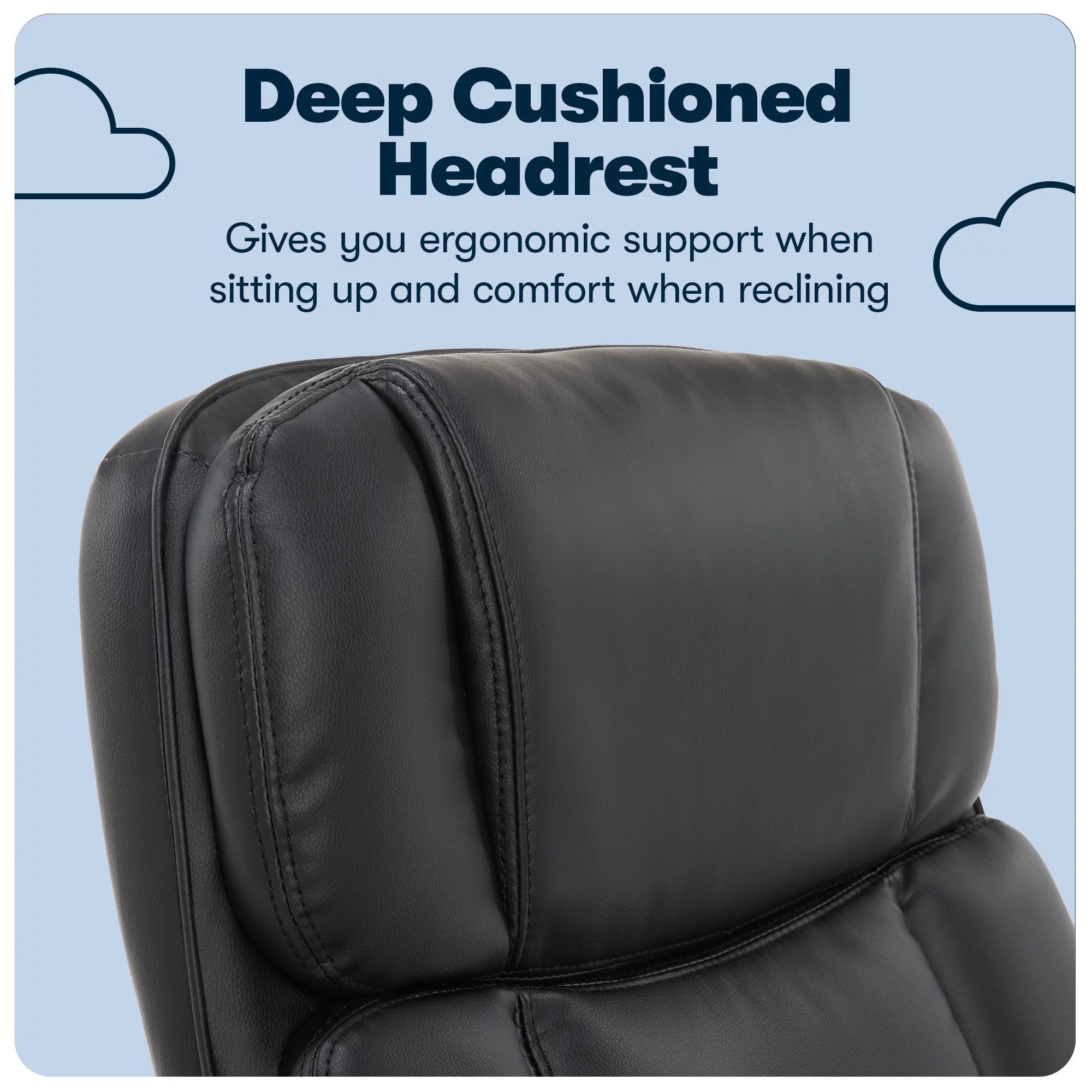 Black Faux Leather Executive Office Chair F9104