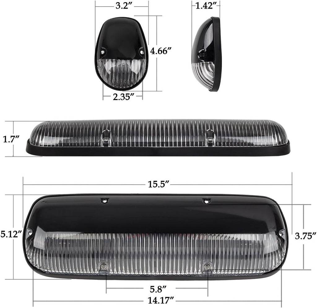3PCS Cab Marker Lights with T10 LED Bulbs S28739