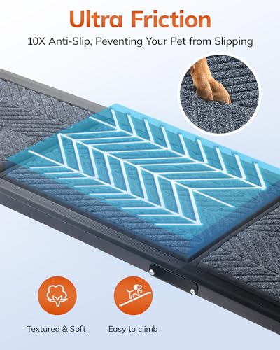 63" Long 17" Wide Folding Pet Ramp with Non-Slip Carpet Surface G959642