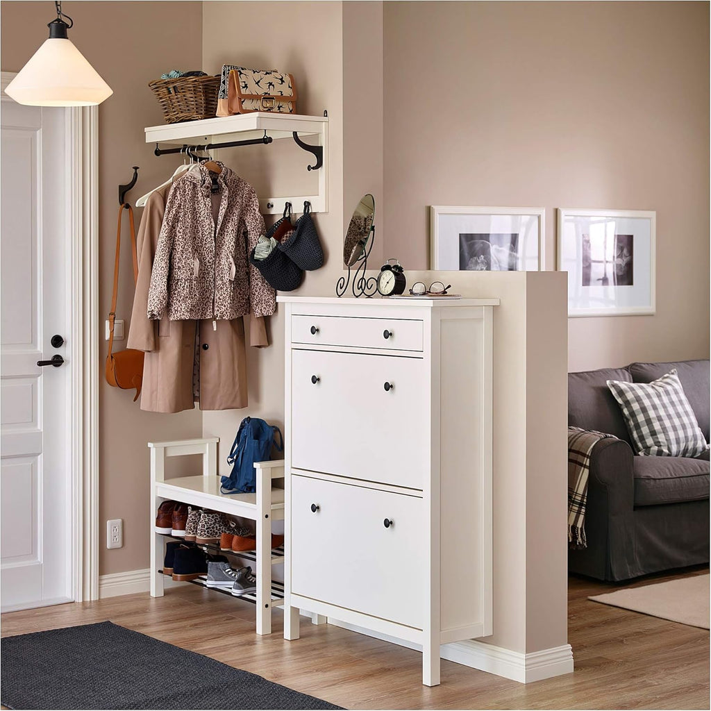 White 2 Compartment Shoe Cabinet H671