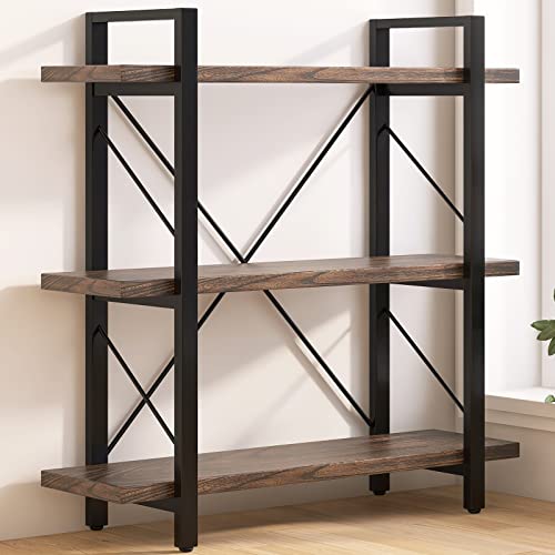 5-Tier Retro Brown Real Wood Bookshelf T97298