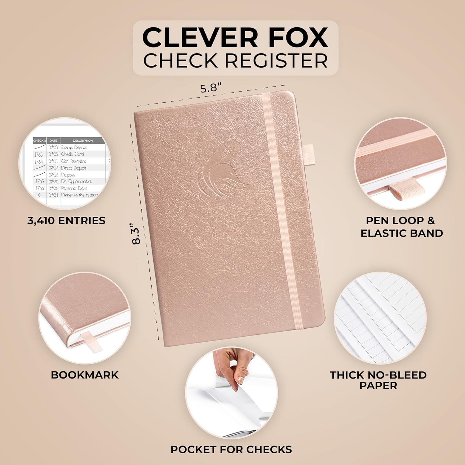 A5 Hardcover Check Register Book N881225