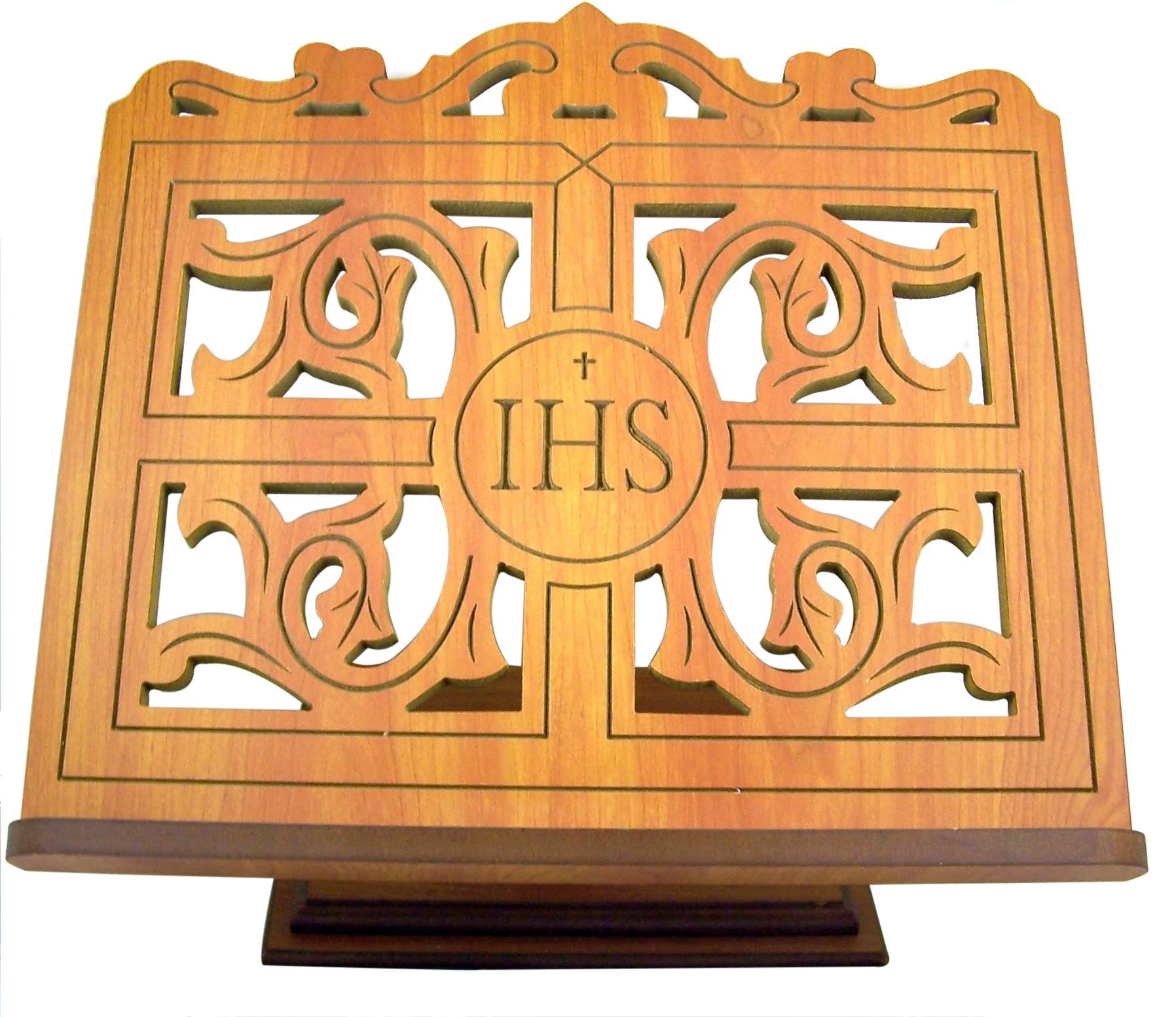 Carved Wood Bible Stand O667