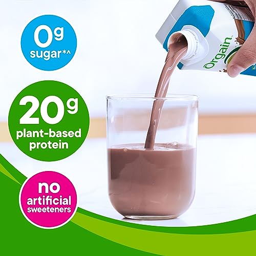 Organic Vegan Protein Shake, Creamy Chocolate, 20g Plant Based Protein, 11 Fl Oz (Pack of 12) E190786