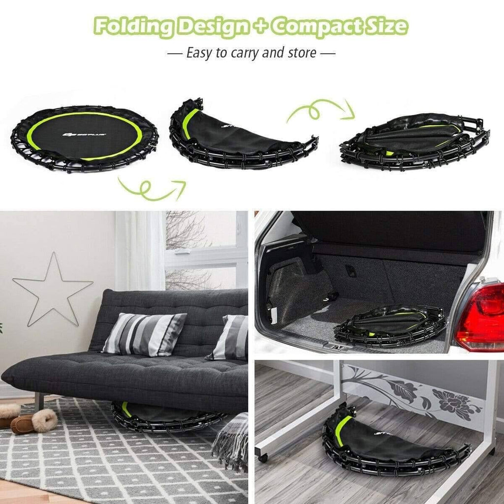 Foldable Fitness Rebounder Trampoline with Resistance Bands M9785