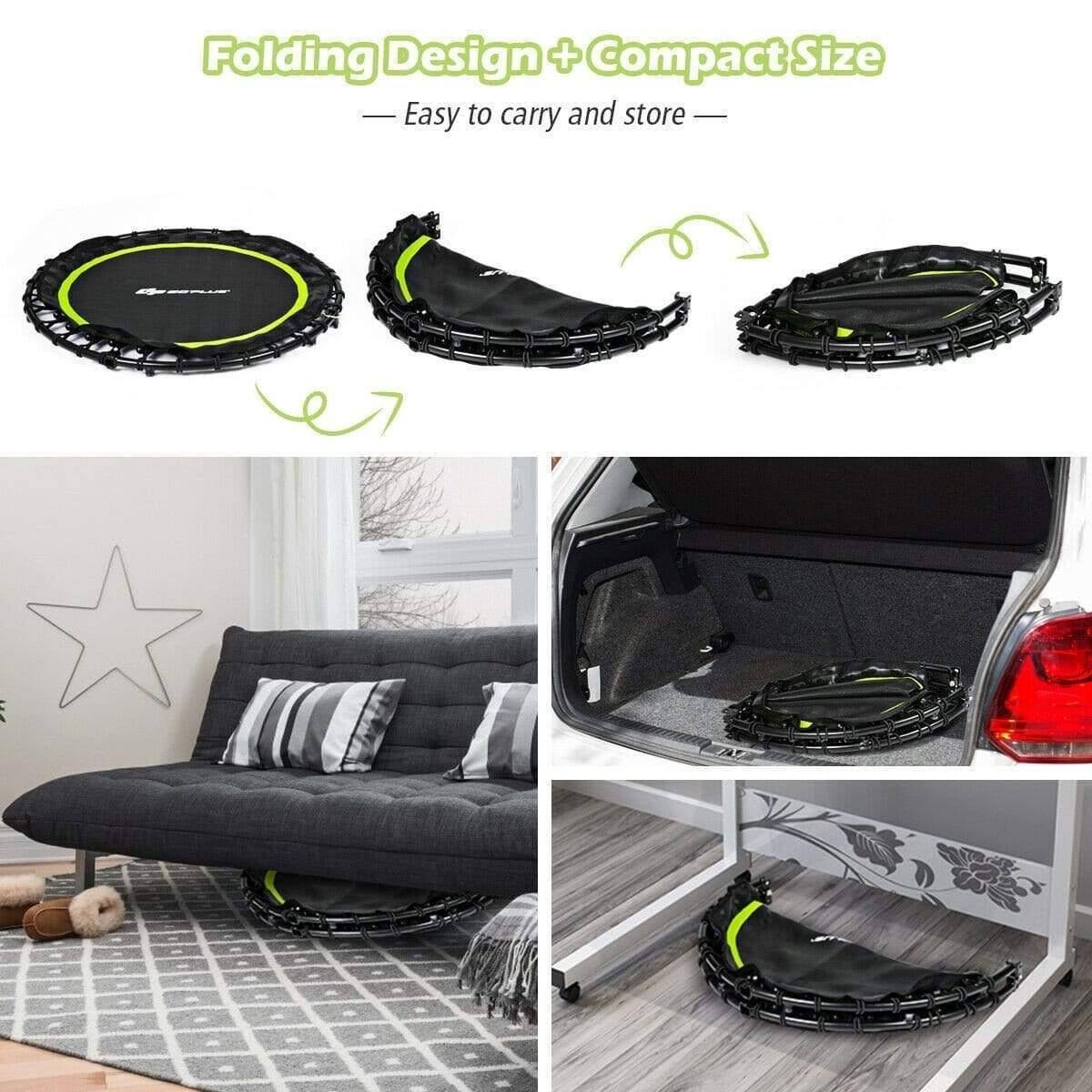 Foldable Fitness Rebounder Trampoline with Resistance Bands M9785