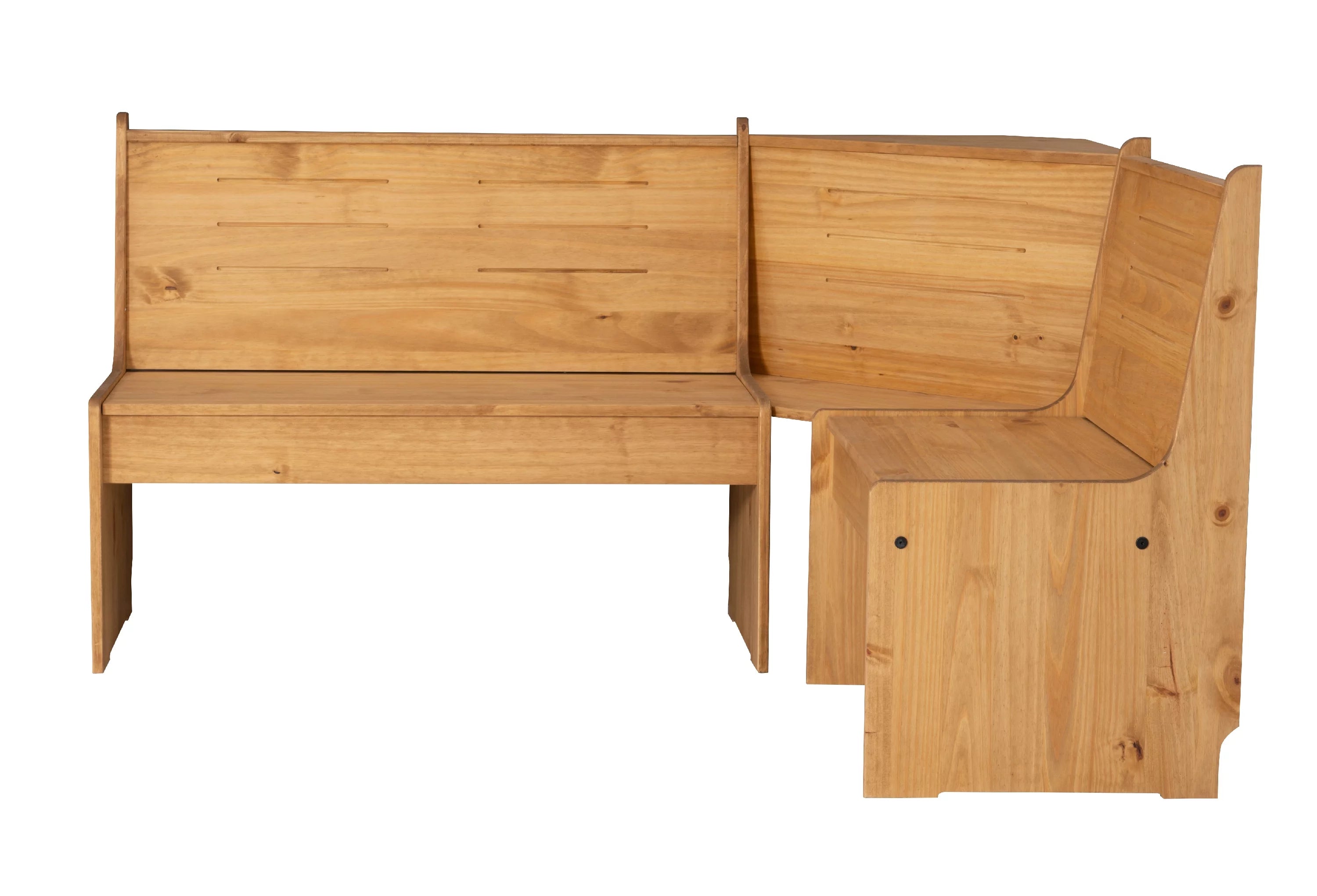 Natural Finish Corner Dining Set with Storage Table and Bench S7617
