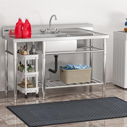 Freestanding Stainless-Steel Single Bowl Commercial Sink V397