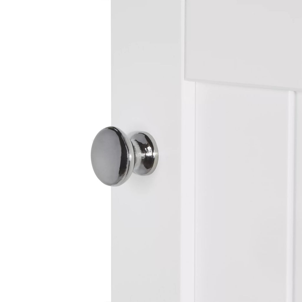 White Tall Linen Storage Cabinet with Drawer F222