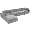 Beige Oversize Modular Sectional Sofa with Removable Ottoman X572646