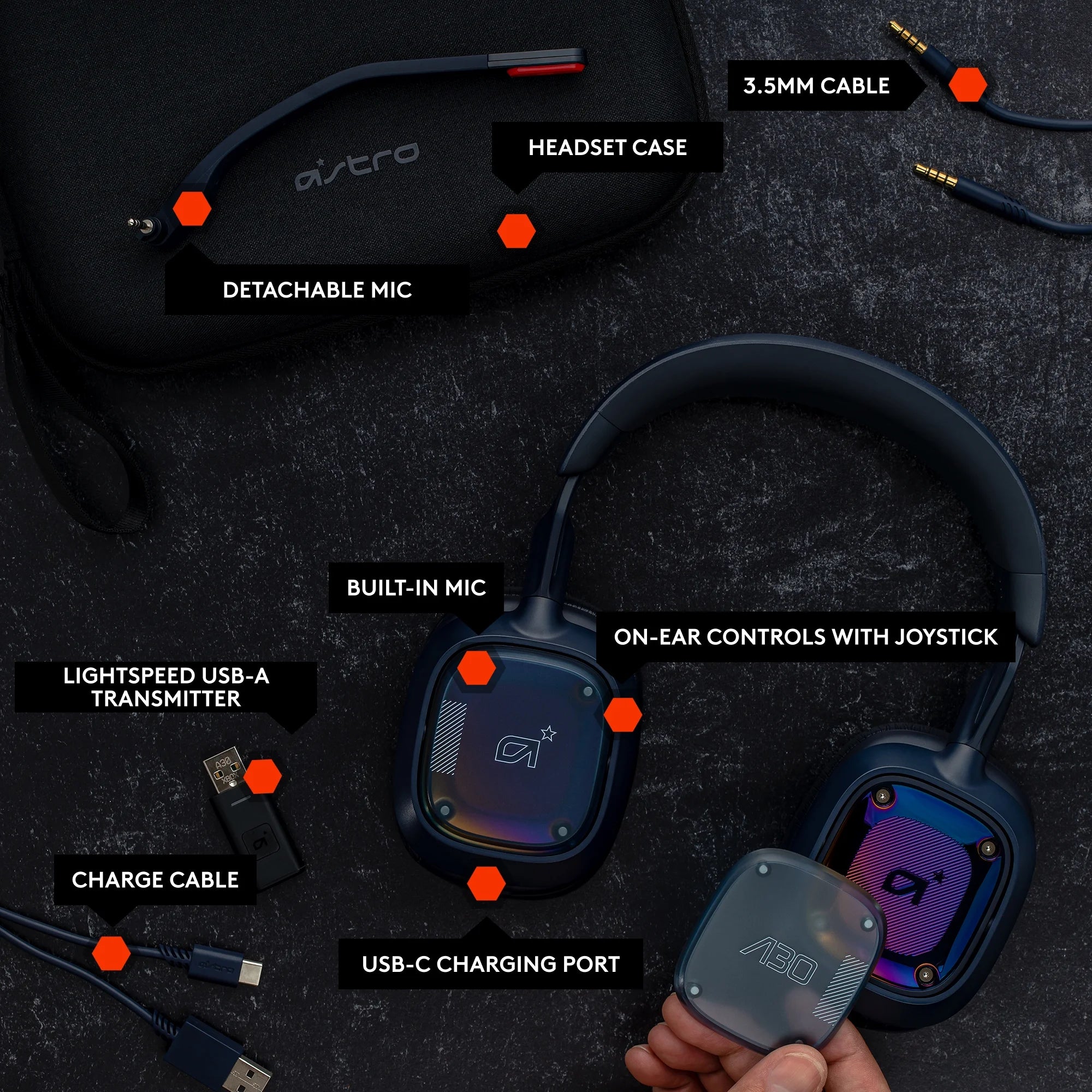 Navy Wireless Gaming Headset with Bluetooth T6729