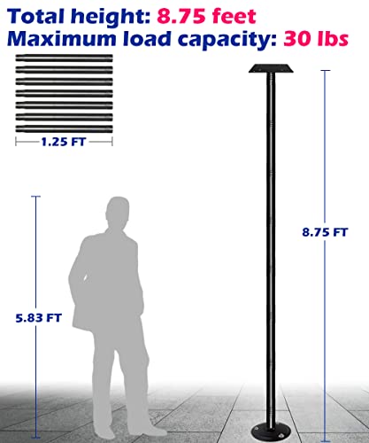 Matte Black 105 Inch Heavy Duty Bird Feeder Pole Kit with 5-Forked Base M3100