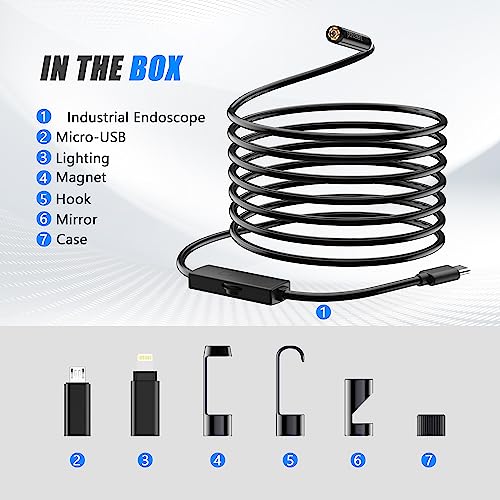 16.5 FT Snake Inspection Borescope Endoscope with 8 LED Lights V323