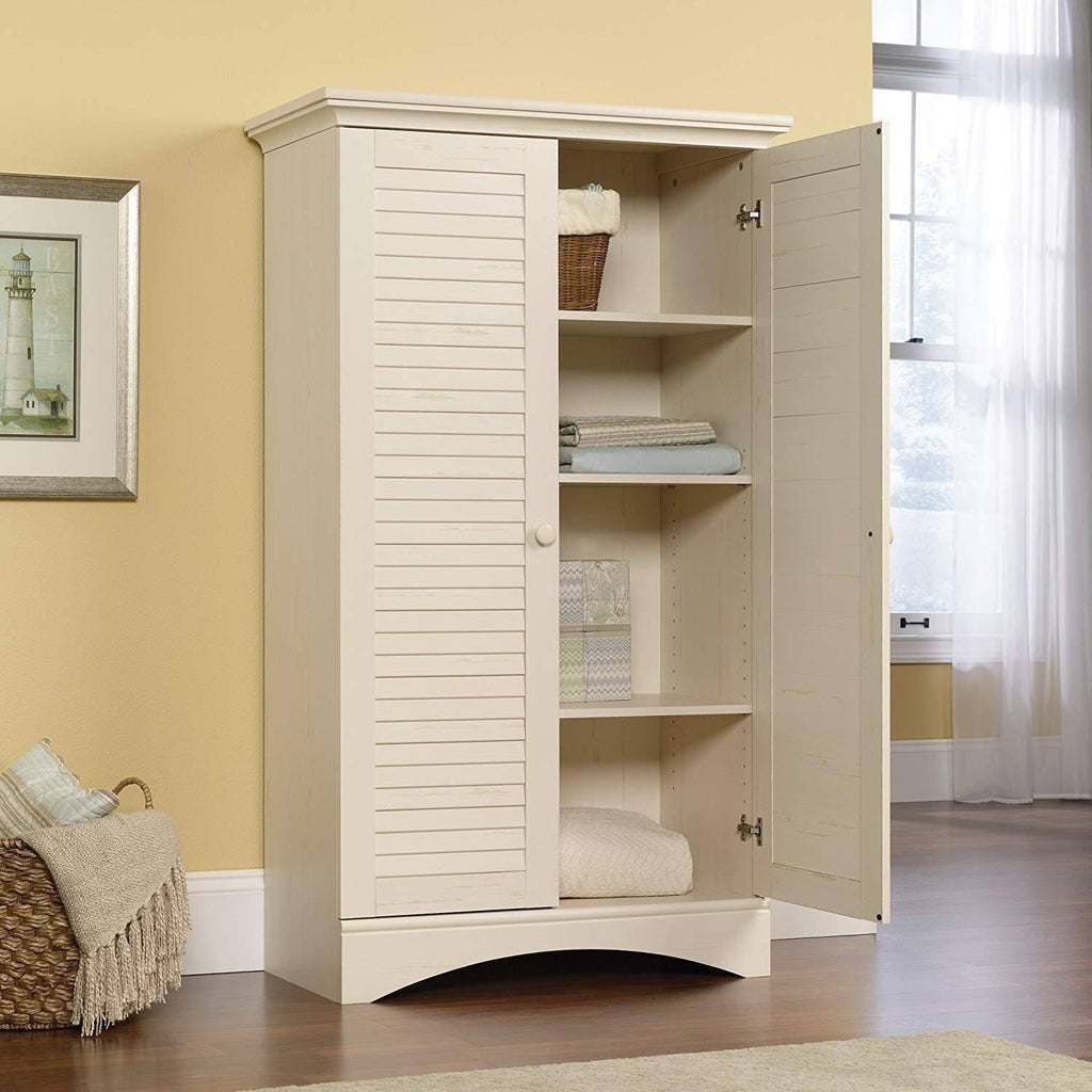 Antiqued White Storage Cabinet N278431