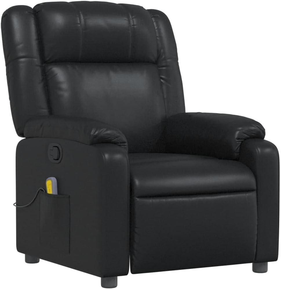 Black Faux Leather Massage Recliner Chair G43769