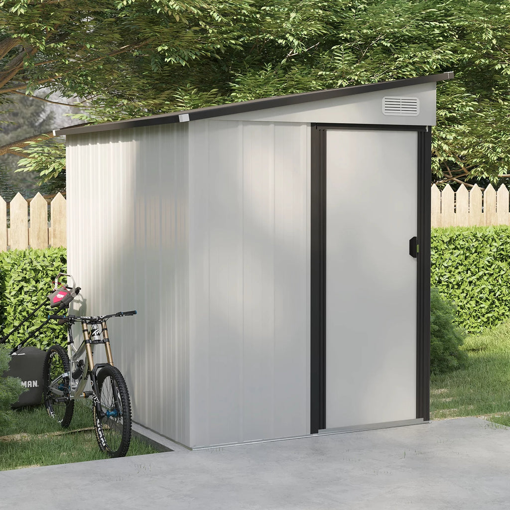 Outdoor Metal Storage Shed with Pent Roof I98455