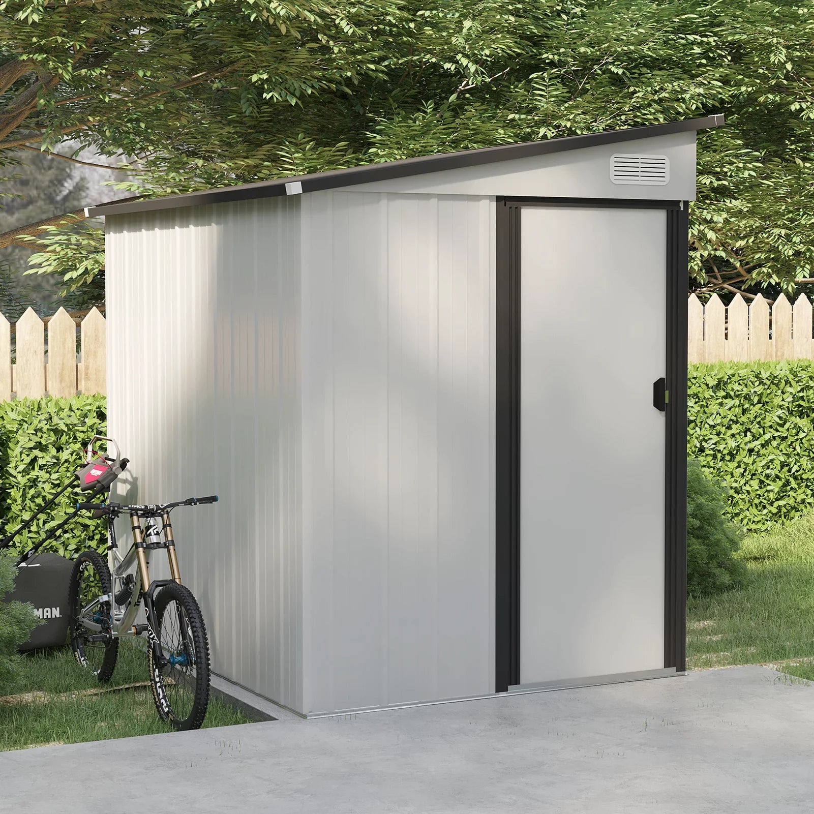 Outdoor Metal Storage Shed with Pent Roof I98455