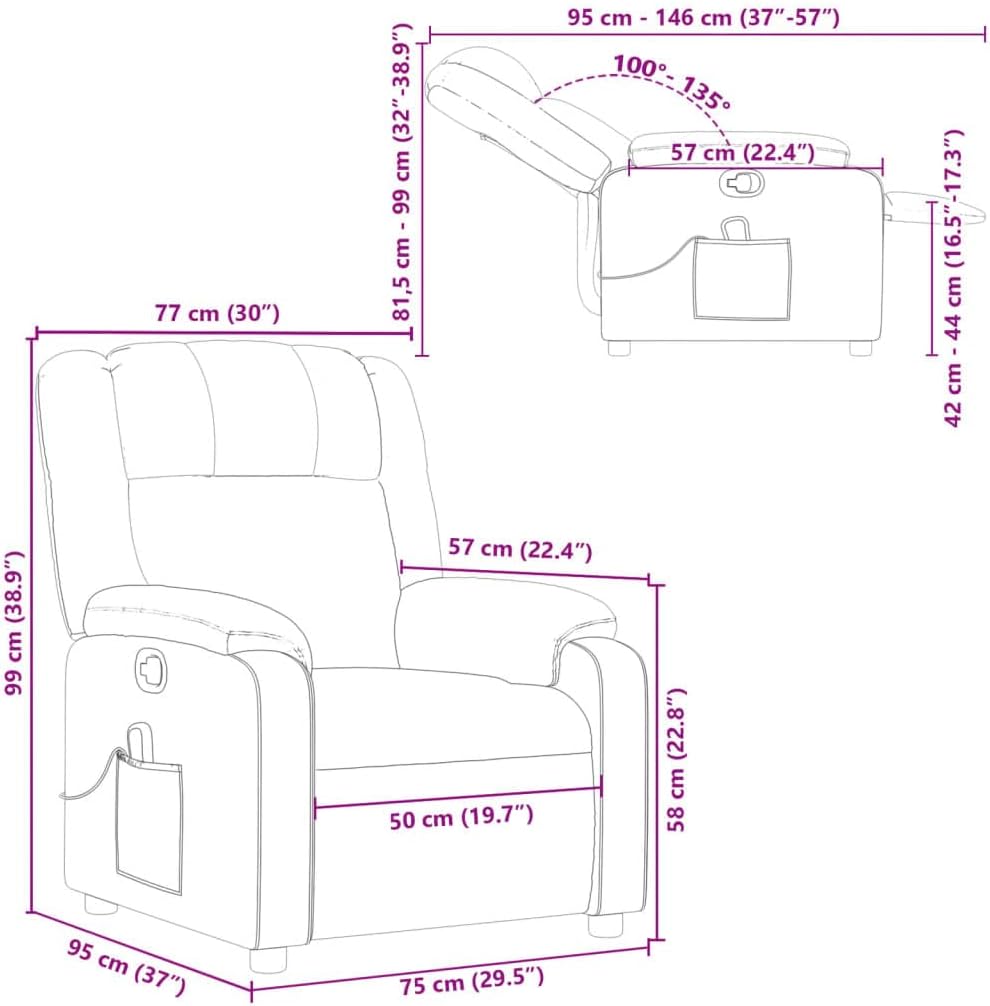 Black Faux Leather Massage Recliner Chair G43769