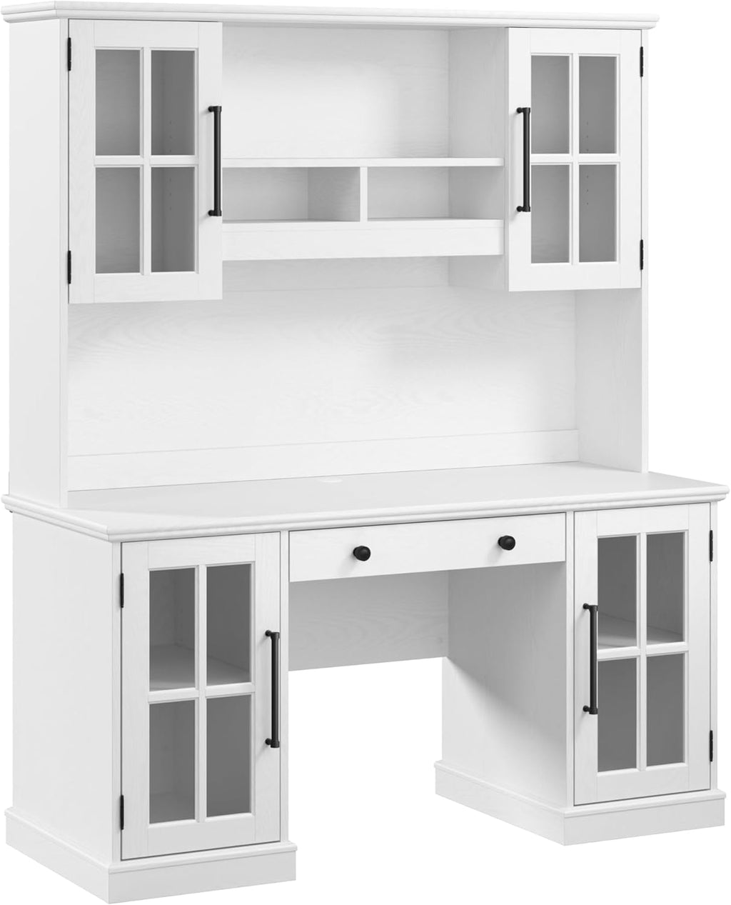 White Ash 60W Computer Desk with Hutch and Storage A121152