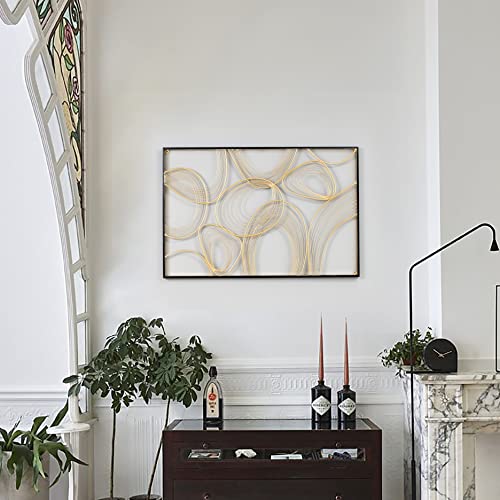 36" Gold Metal Wall Art with Black Frame G20572