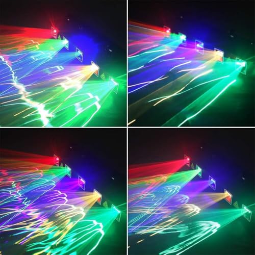 5 Beam Sound Activated DJ Party Lights RGBYC LED Music Projector with Remote Control DMX Q285