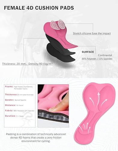 4D Padded Cycling Shorts with Zipper Pockets High Waist M241