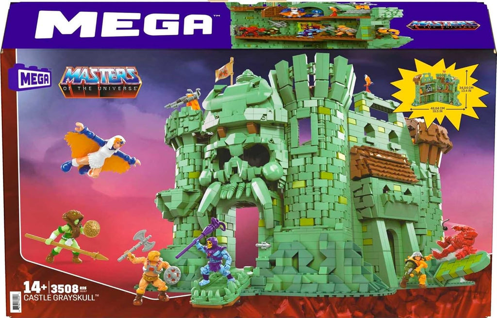 Castle Grayskull Building Set with 3508 Pieces, 6 Poseable Micro Action Figures, 13+ Inches Tall A63172