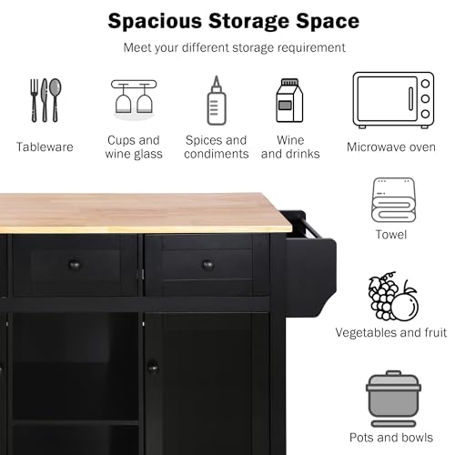 Grey Blue Wooden Kitchen Island Cart with Stainless Steel Top O846