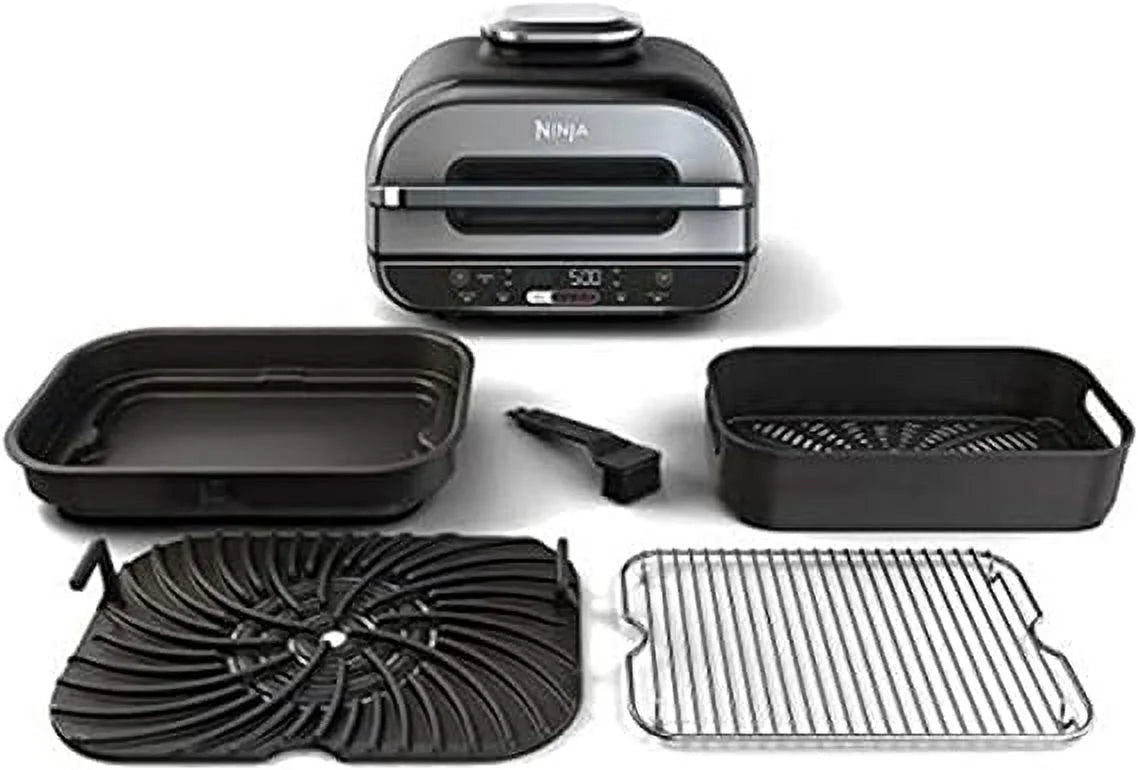 Open Box Ninja Foodi Smart XL 5-in-1 Indoor Grill with 4-Quart Air Fryer - Black Q966673