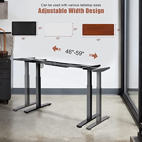 Black Electric Stand Up Desk Frame with Adjustable Height P875089